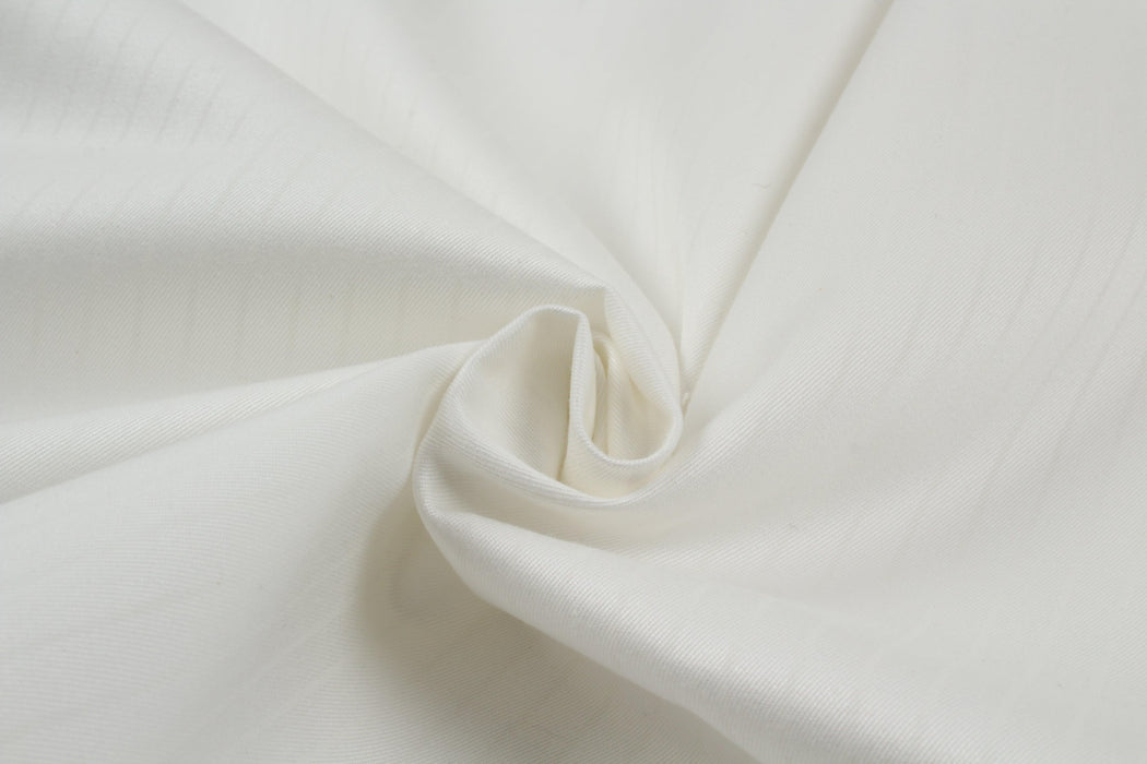 Soft Printed Cotton Gabardine - Pinstripes - White-Fabric-FabricSight