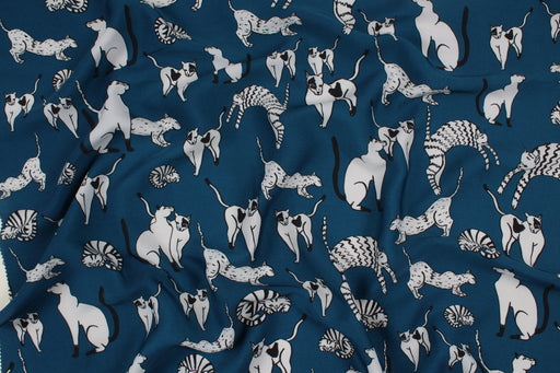 Soft Printed Satin - Cats-Surplus-FabricSight