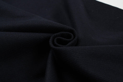 Soft Recycled Wool Twill for Coats - Navy-Fabric-FabricSight