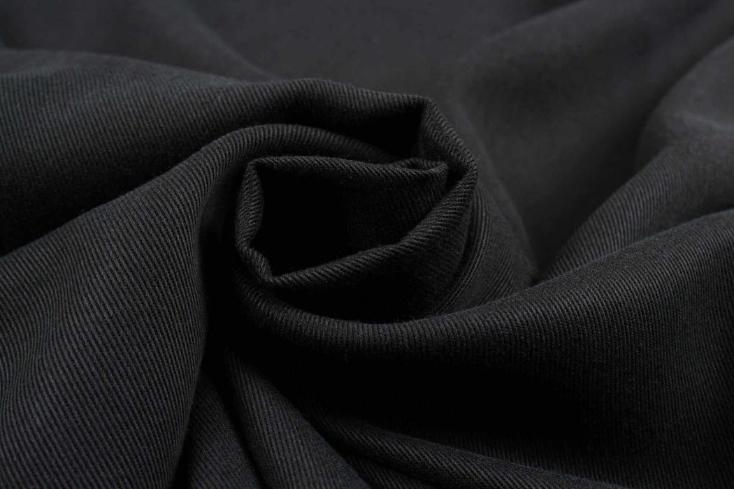 Soft Tencel Twill for Shirts and Dresses - Black (Remnant)-Remnant-FabricSight