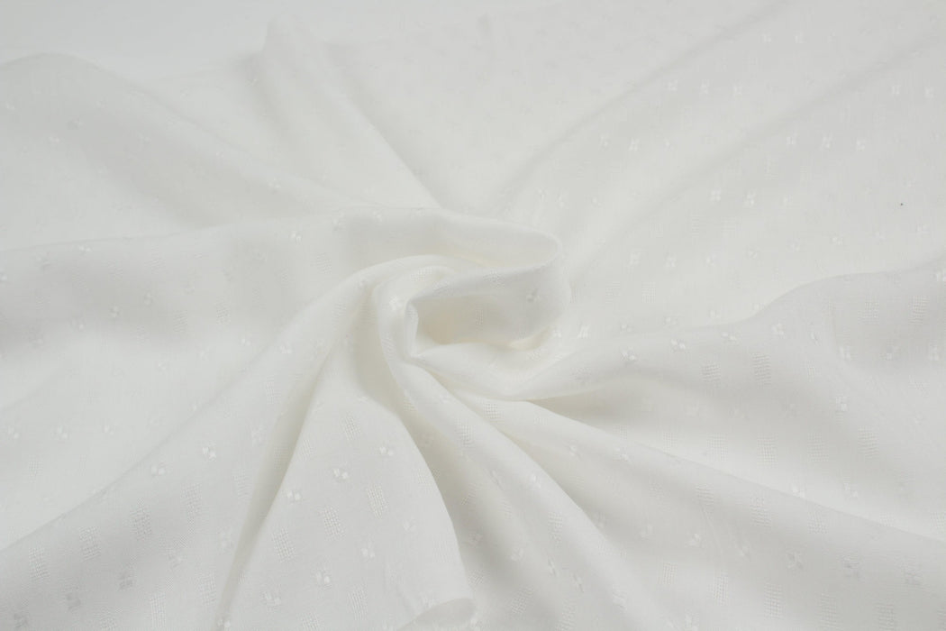 Soft Viscose Jacquard for Blouses and Dresses - White-Fabric-FabricSight