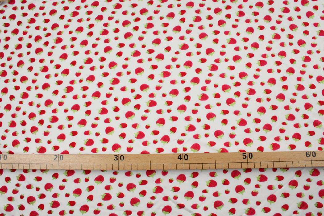 Soft Viscose Jersey - Strawberries Print-Fabric-FabricSight