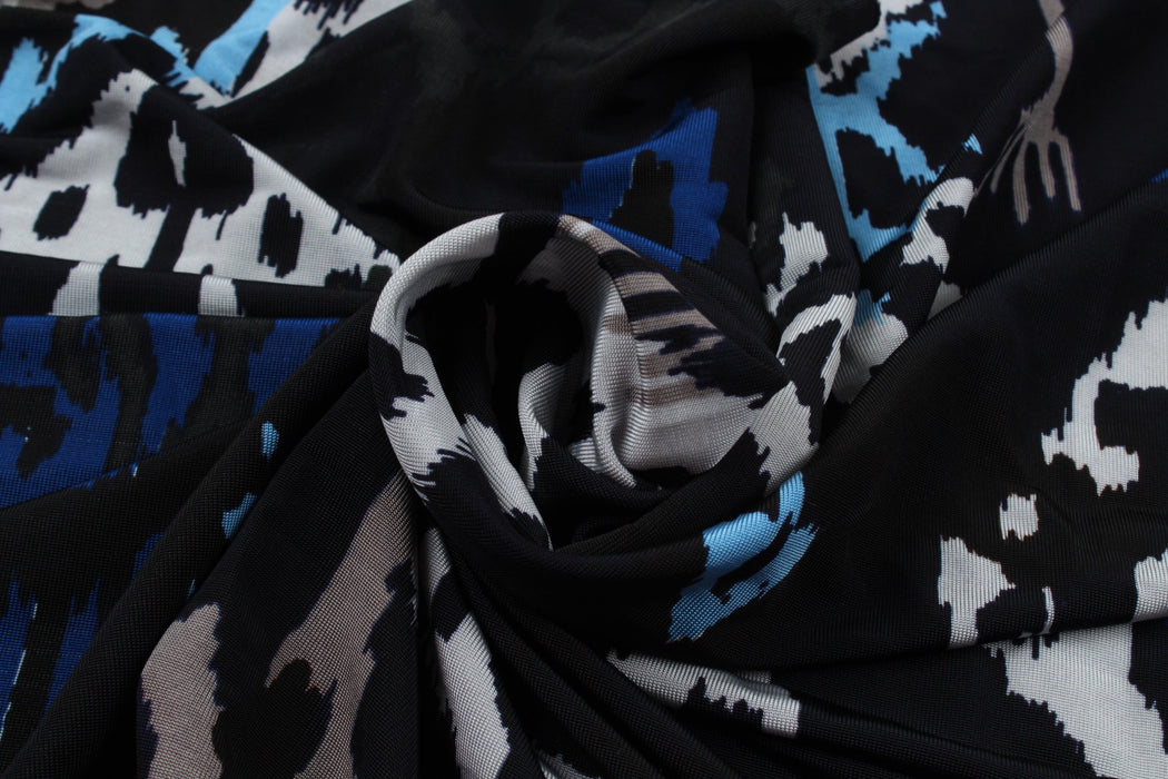 Soft Viscose Jersey - Stretch - Ikat Print-Fabric-FabricSight