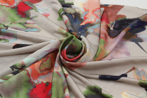 Soft Viscose Jersey - Stretch - Watercolor Abstract Print-Fabric-FabricSight