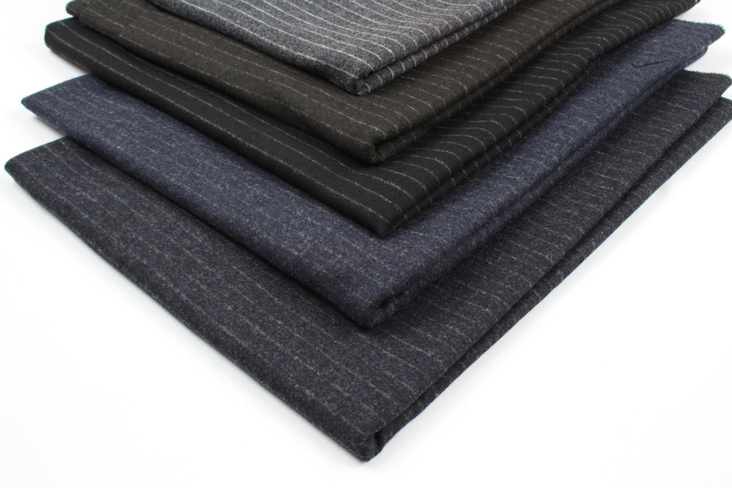 Soft Wool Blend Diplomatic Stripes for Suits - 5 Colors Available-Fabric-FabricSight