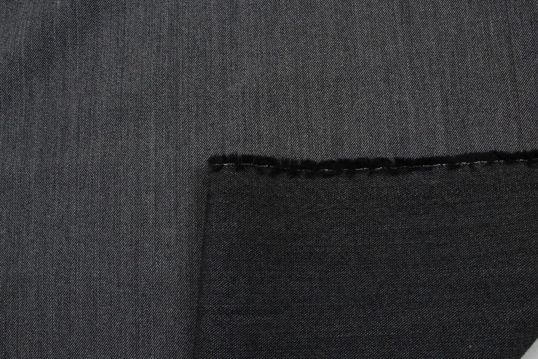 Soft Wool Blend Twill for Bottoms - Dark Grey - Double Face-Fabric-FabricSight