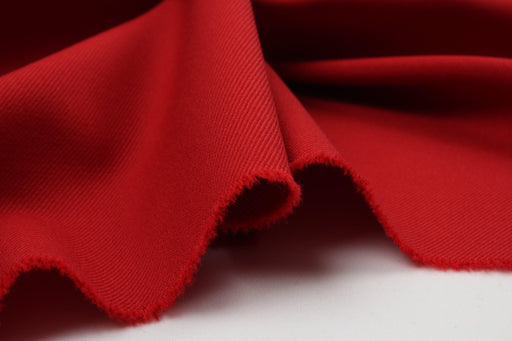 Soft Wool Twill Gabardine - Red-Fabric-FabricSight