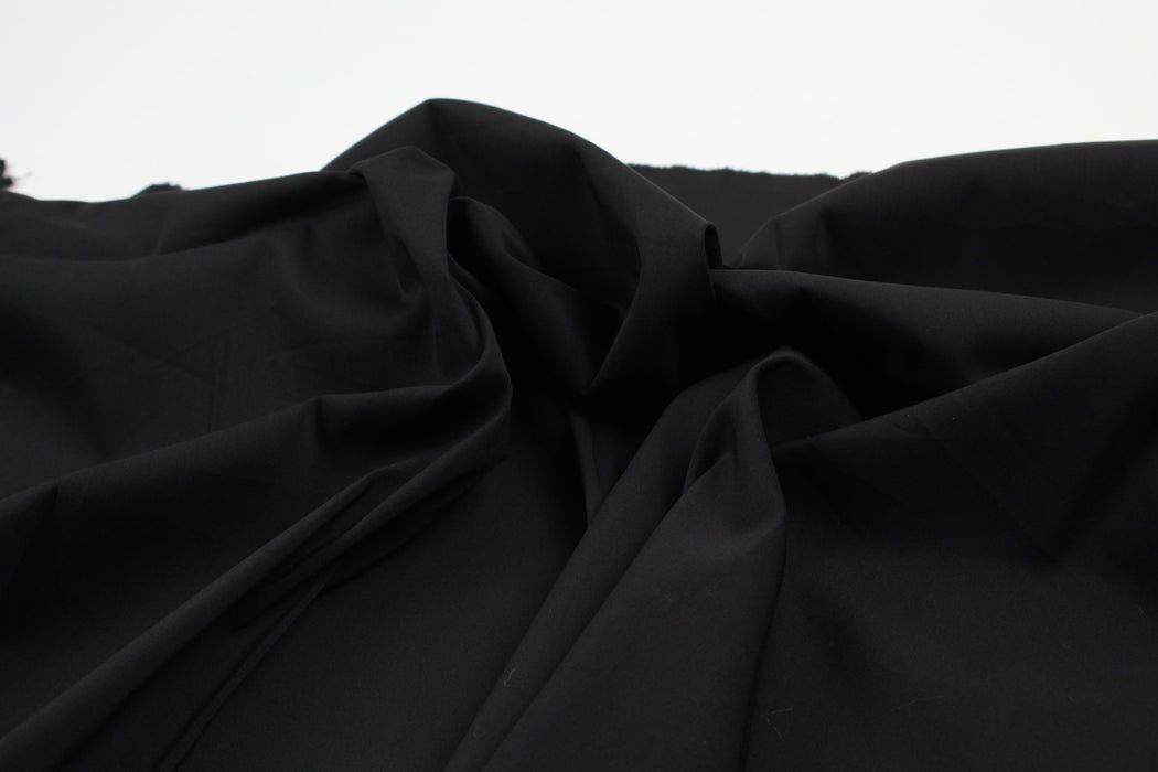 Stretch Cotton Blend Poplin for Shirting - Extra Soft - Dark Navy-Fabric-FabricSight
