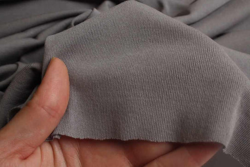 Stretch Cotton Crepe Jersey - Grey-Fabric-FabricSight