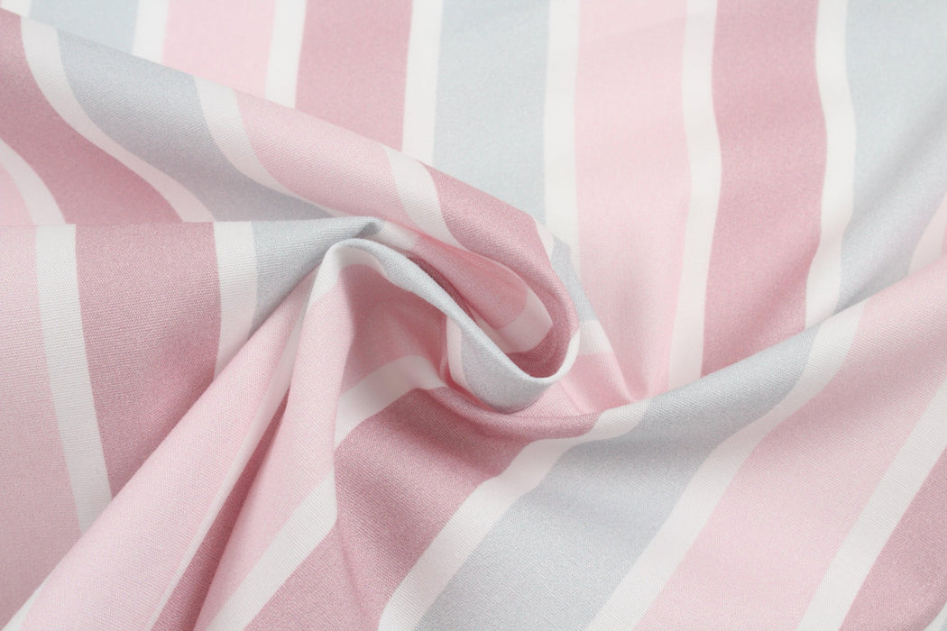 Stretch Cotton Poplin - Stripes Print in Pastel Colors-Fabric-FabricSight