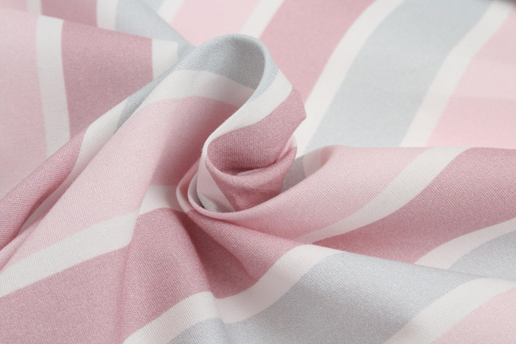 Stretch Cotton Poplin - Stripes Print in Pastel Colors-Fabric-FabricSight