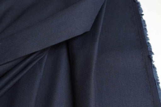 Stretch Linen Viscose Twill – Unwashed – European Flax® – Dark Navy-Fabric-FabricSight