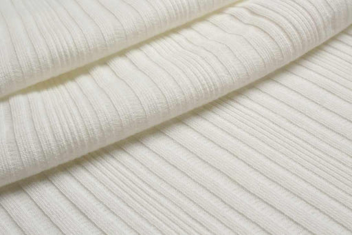 Stretch Organic Cotton Rib for Tops - Off-White - Remnant-Remnant-FabricSight