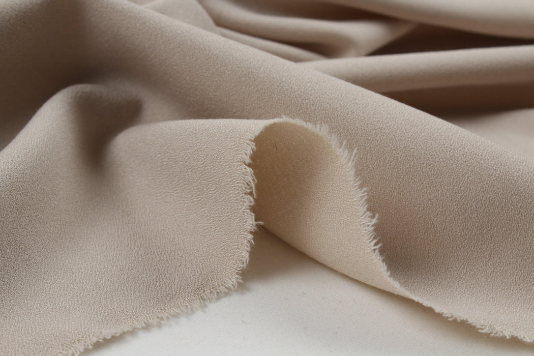 Stretch Polyester Crepe for Dresses and Blouses - Beige-Fabric-FabricSight