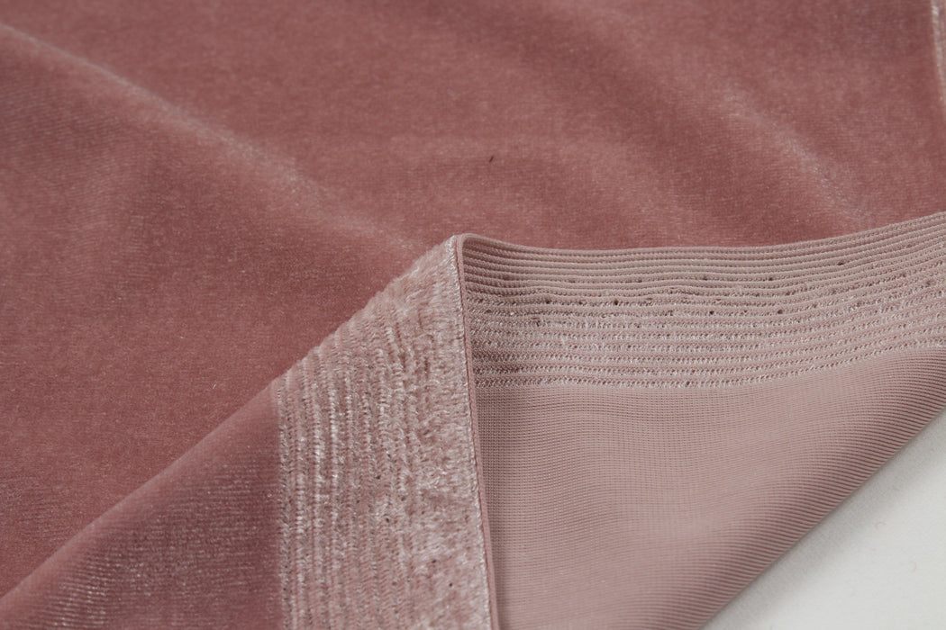Stretch Polyester Velvet - Vintage Pink-Fabric-FabricSight