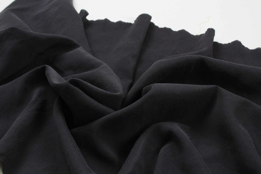 Stretch Silk Fabric with Sand Wash Effect - Black-Fabric-FabricSight