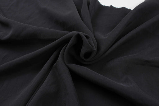 Stretch Silk Fabric with Sand Wash Effect - Black-Fabric-FabricSight