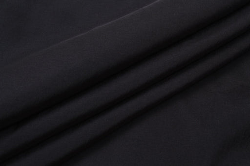 Stretch Silk Poplin - Light Weight - Black-Fabric-FabricSight
