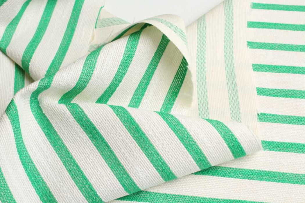 Stretch Slubbed Cotton Stripes - Yellow-Fabric-FabricSight