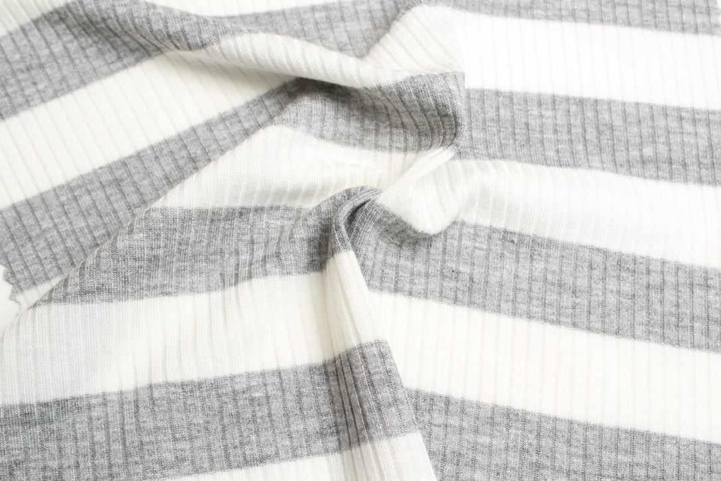 Stretch Viscose 2x2 Stripes Rib - 3 colors available-Fabric-FabricSight