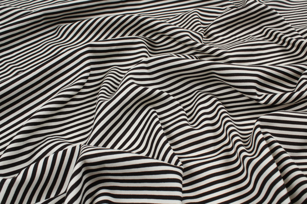 Stretch Viscose Poplin - Stripes-Surplus-FabricSight