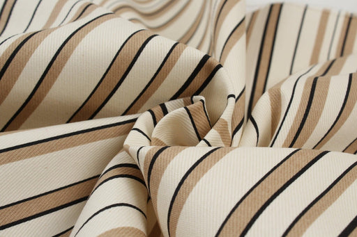 Striped Cotton Gabardine for Jackets and Bottoms - One Way Stretch-Fabric-FabricSight