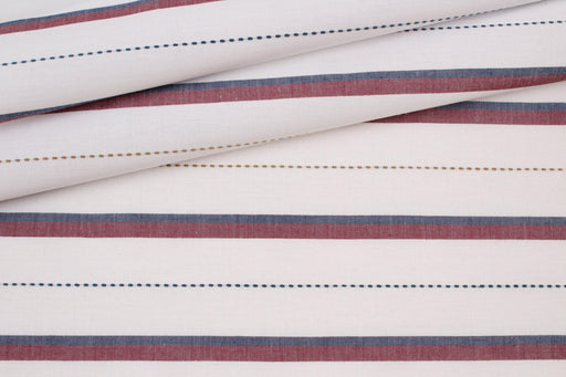 Striped Shirting With Stitches, 100% Cotton (1 Meter Remnant)-Remnant-FabricSight