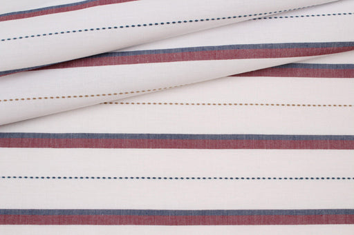 Striped Shirting With Stitches, 100% Cotton-Fabric-FabricSight