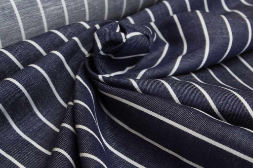 Stripes Linen Cotton Twill for Dresses and Trousers-Fabric-FabricSight