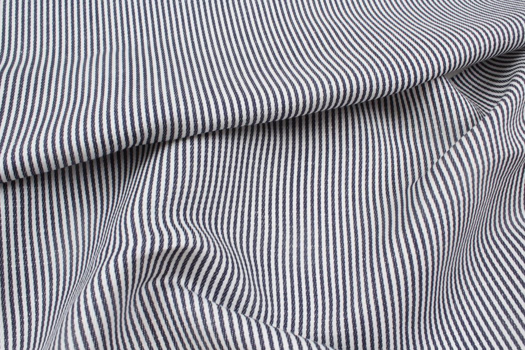 Stripes Linen Cotton Twill for Dresses and Trousers-Fabric-FabricSight