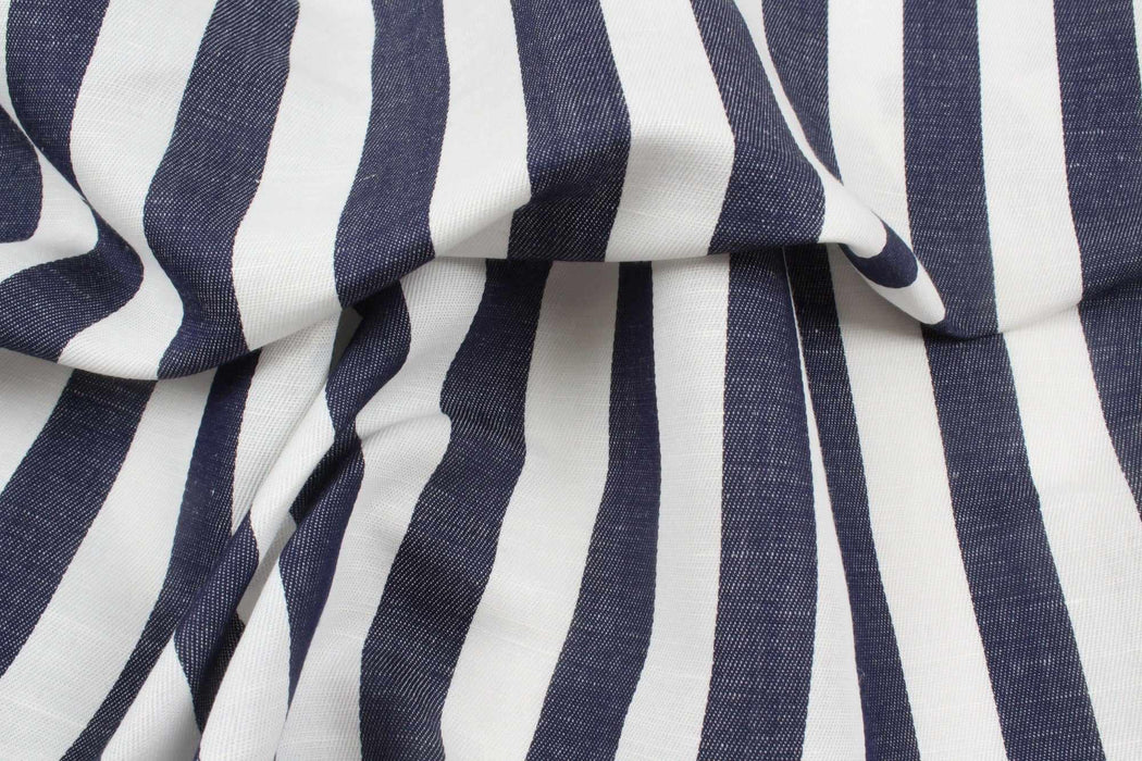 Stripes Linen Cotton Twill for Dresses and Trousers-Fabric-FabricSight