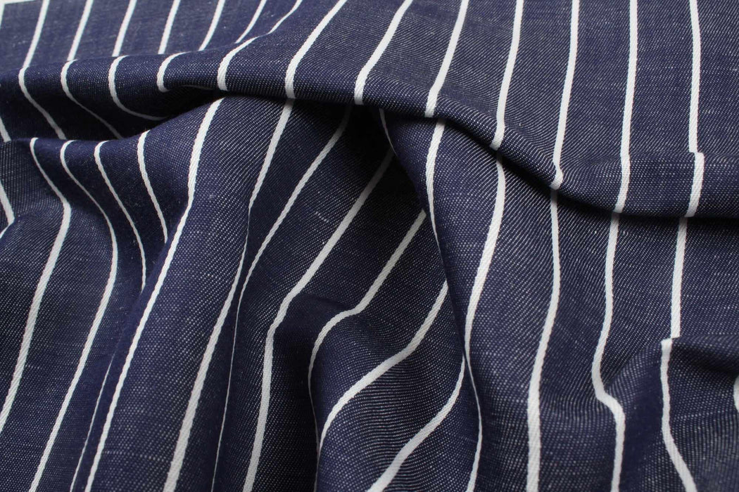 Stripes Linen Cotton Twill for Dresses and Trousers-Fabric-FabricSight