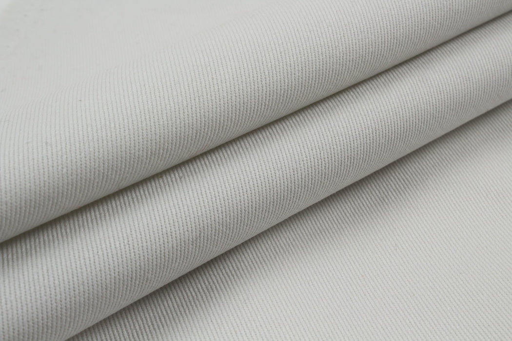 Structured Cotton Gabardine for Jackets and Bottoms - White-Fabric-FabricSight