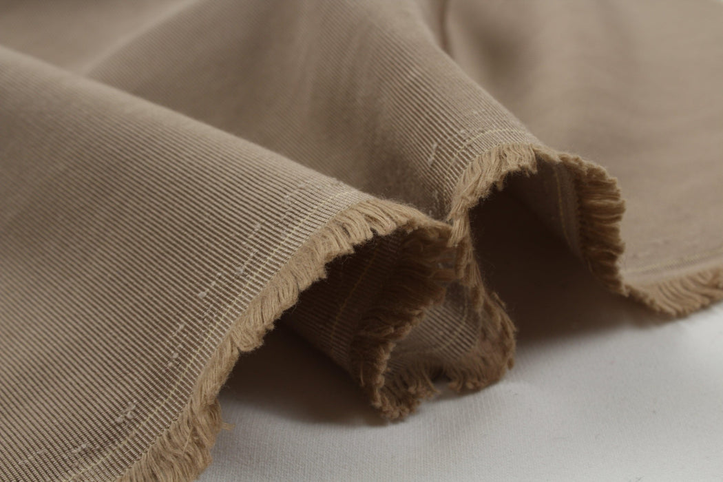 Structured Cotton and Viscose Ottoman - Beige-Fabric-FabricSight