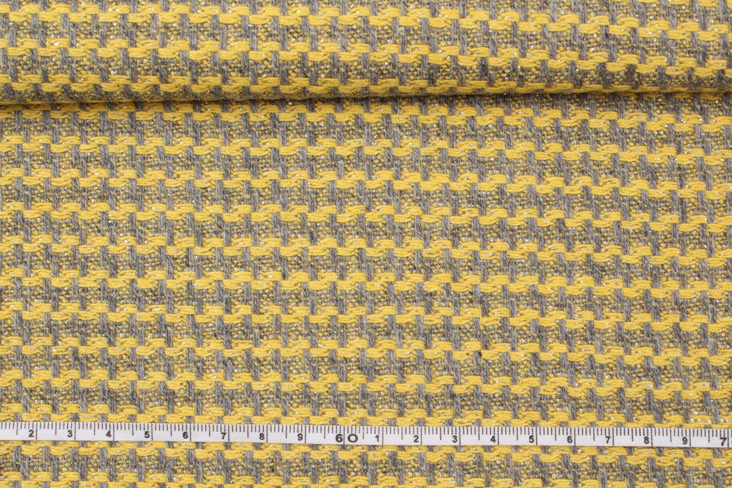 Structured Recycled Wool Yellow-Fabric-FabricSight