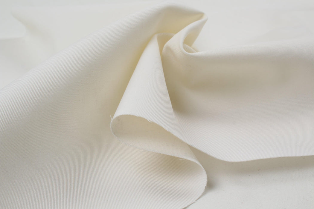 Structured Wool Gabardine with Interlining - Off White-Fabric-FabricSight