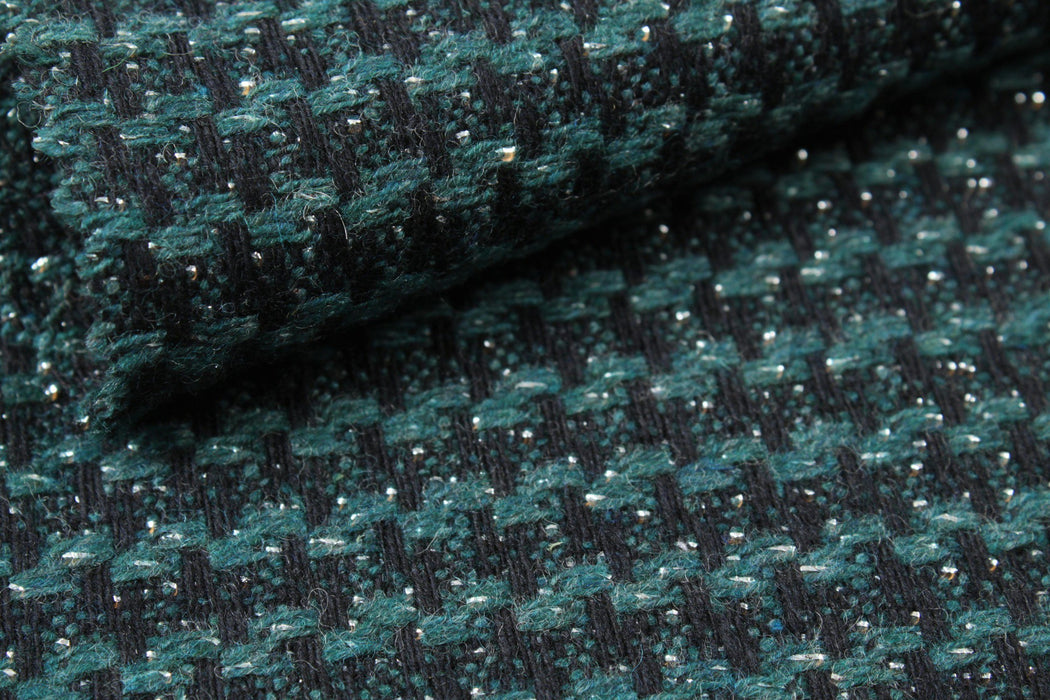 Structured recycled Wool Green-Fabric-FabricSight