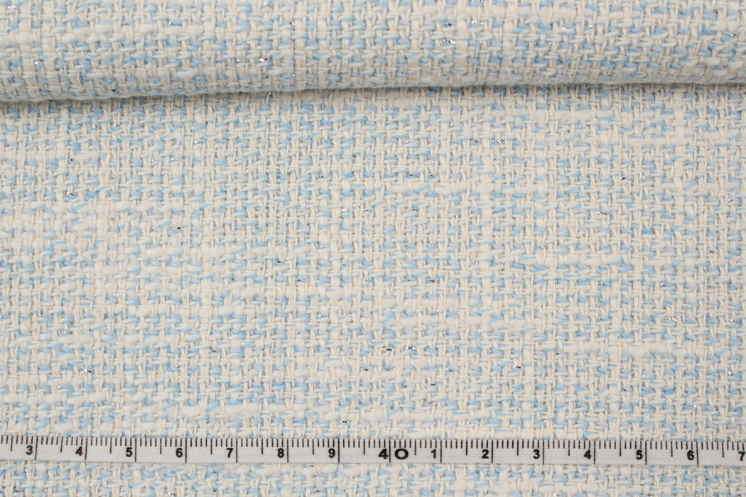 Summer Tweed With Lurex - Blue-Fabric-FabricSight