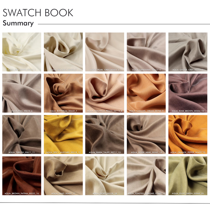 Swatch-Book AQUA - Cupro Viscose Twill-Fabric-FabricSight