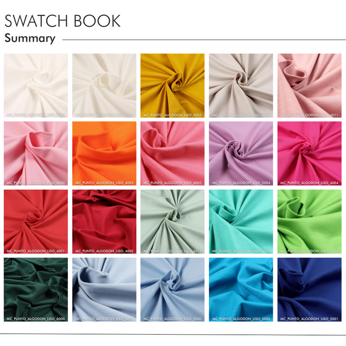 Swatch-Book SONIA - T-shirts of Stretch Organic Cotton Single Jersey-Fabric-FabricSight