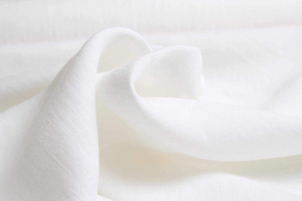 Swatch-Off-White Mid-Weight washed Linen-Fabric-FabricSight