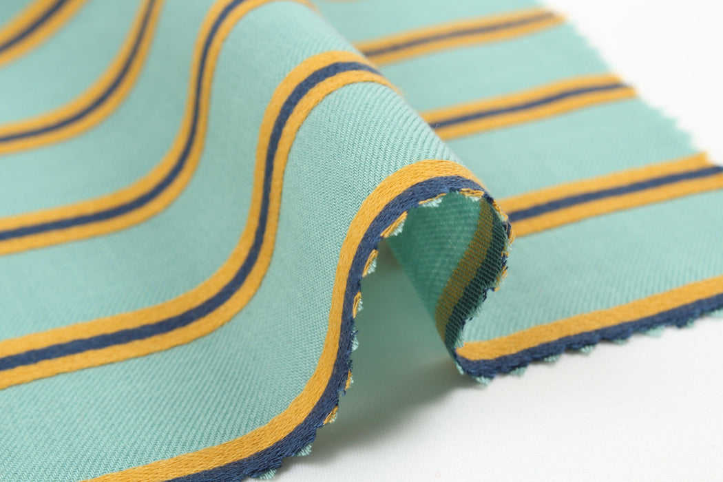 Tencel™ Yarn Stripes - Green-Fabric-FabricSight