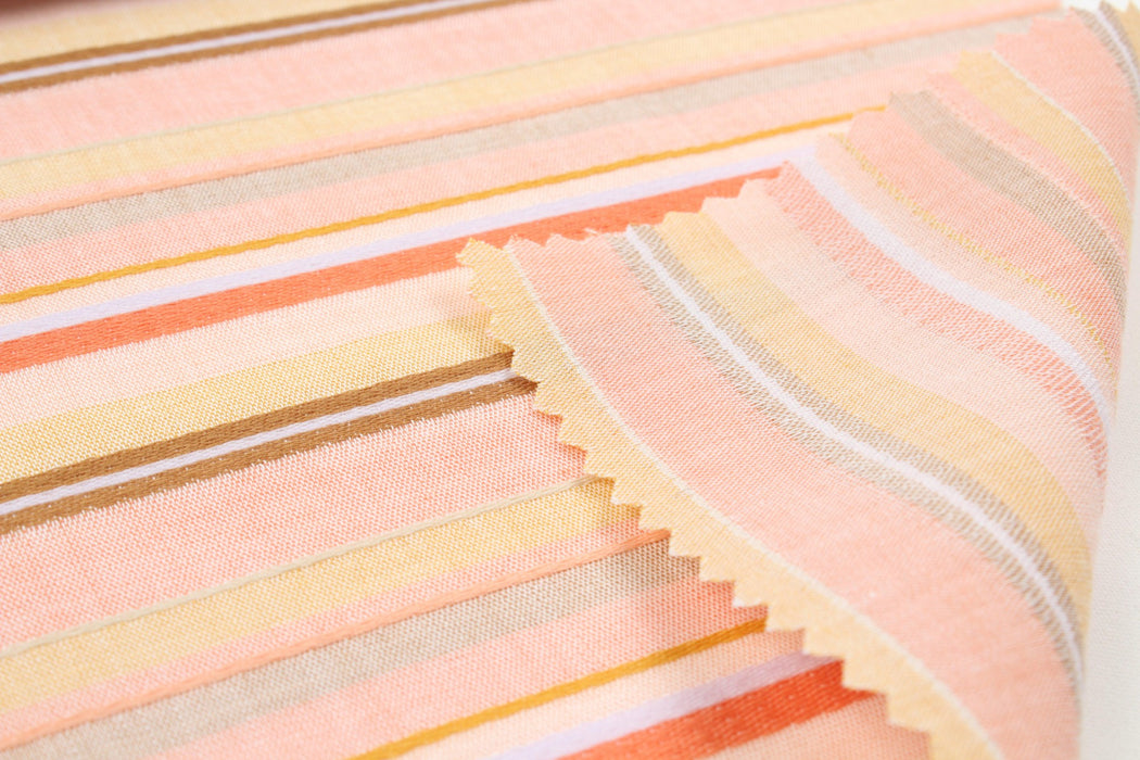 Tencel™ fancy yarn - stripes for Summer - Peach Color-Fabric-FabricSight