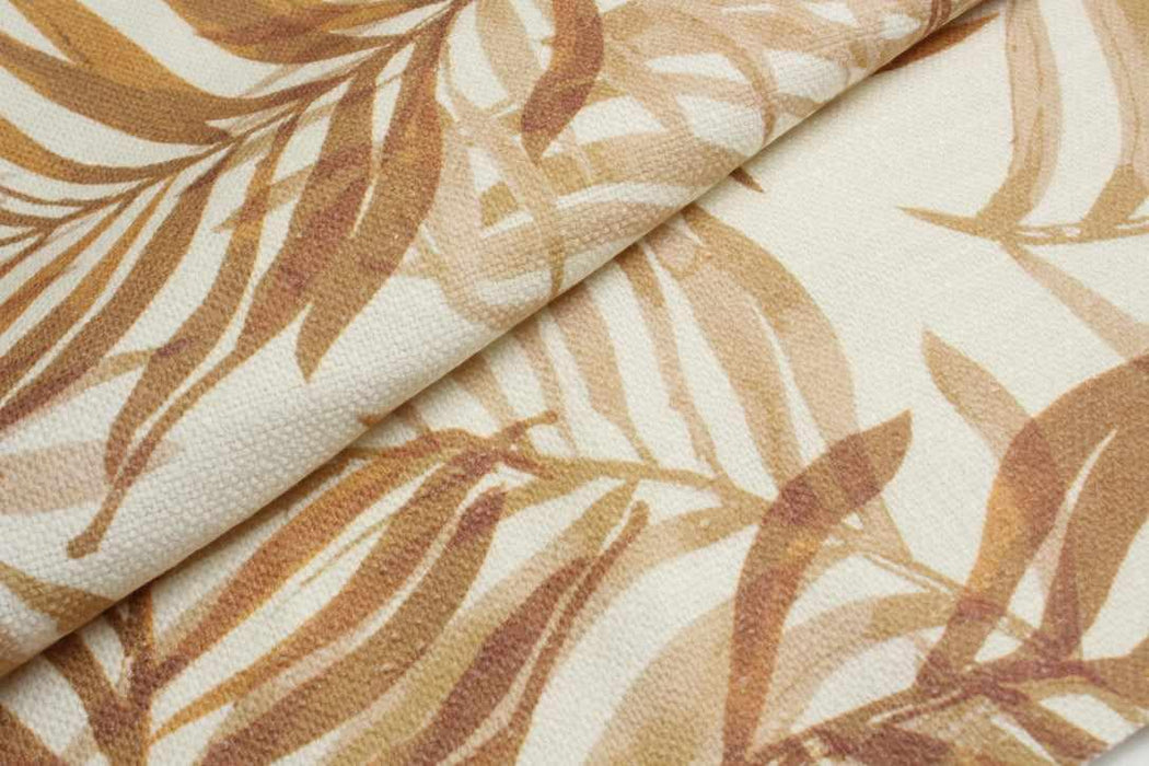 swatch-Textured Cotton-Linen Stretch Canvas - Earthy Leaves-Fabric-FabricSight