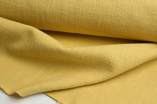Textured Cotton-Linen Stretch Canvas - Light Yellow (Remnant)-Remnant-FabricSight