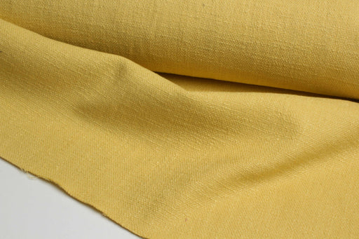 Textured Cotton-Linen Stretch Canvas - Light Yellow (Remnant)-Remnant-FabricSight