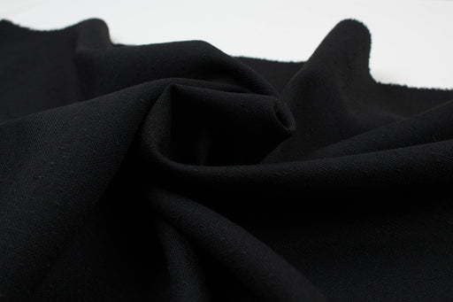 Textured Wool Fabric for Bottoms - Rustic Look - Black-Fabric-FabricSight