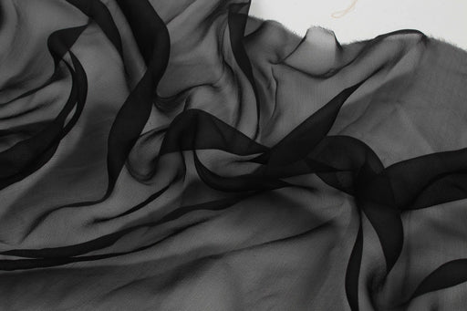 Ultra Light Chiffon Silk - Black-Fabric-FabricSight