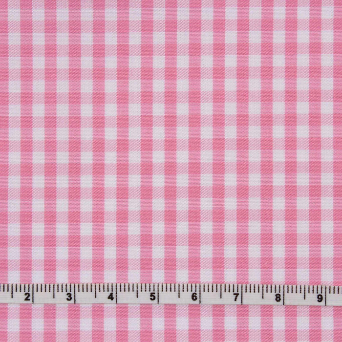 Vichy Poplin - BCI Cotton - Pink (Remnant)-Remnant-FabricSight