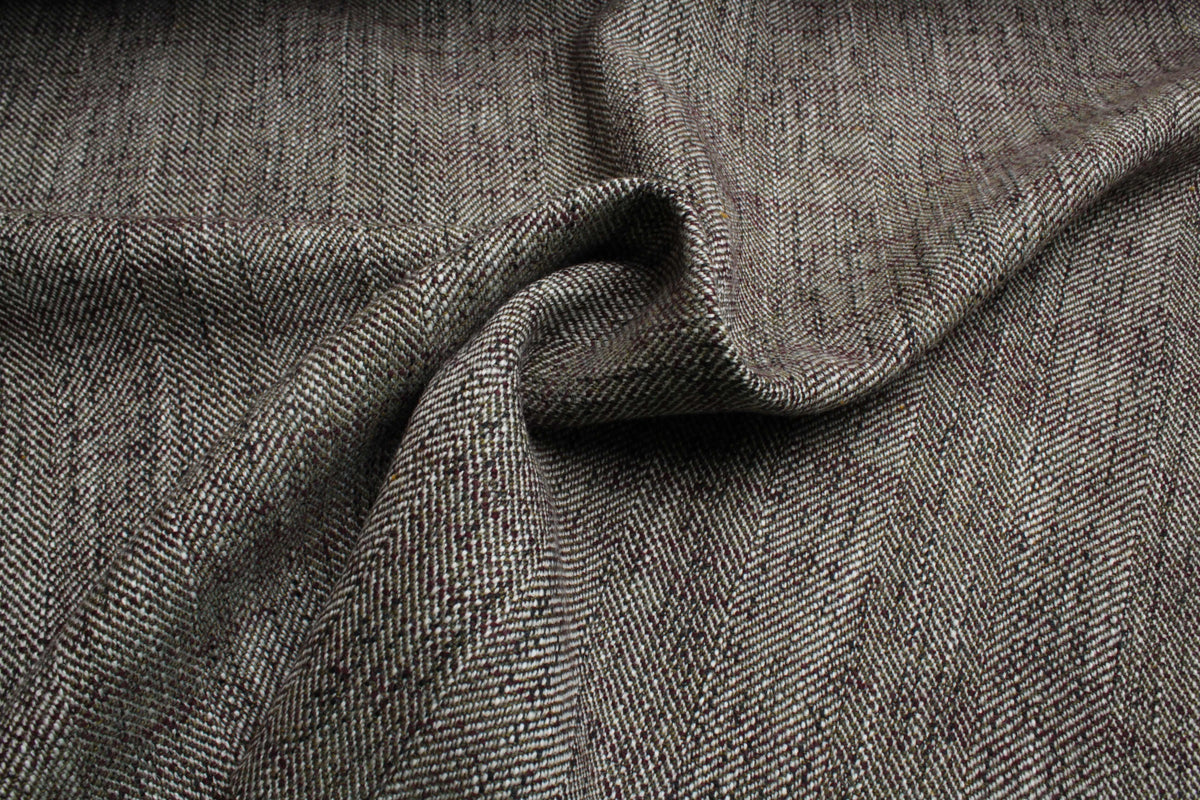 Virgin Wool & Cotton Herringbone Coating – Yarn Dyed – Grey & Brown ...